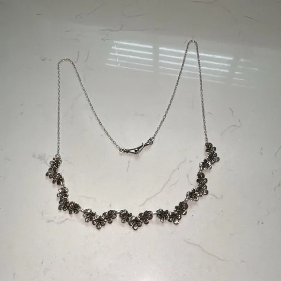 Sterling Silver Plumeria Necklace 26” - Picture 4 of 16